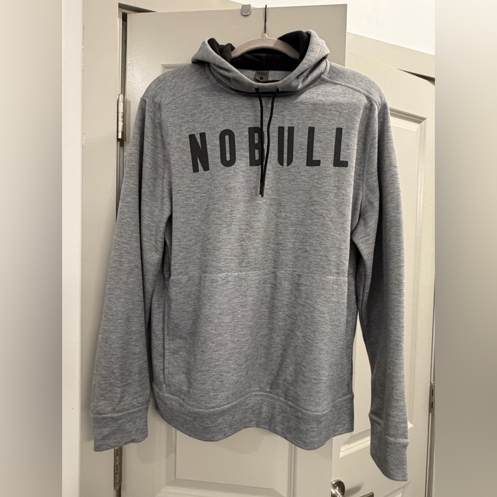 NOBULL Heather Gray Pullover Hoodie with Front Logo